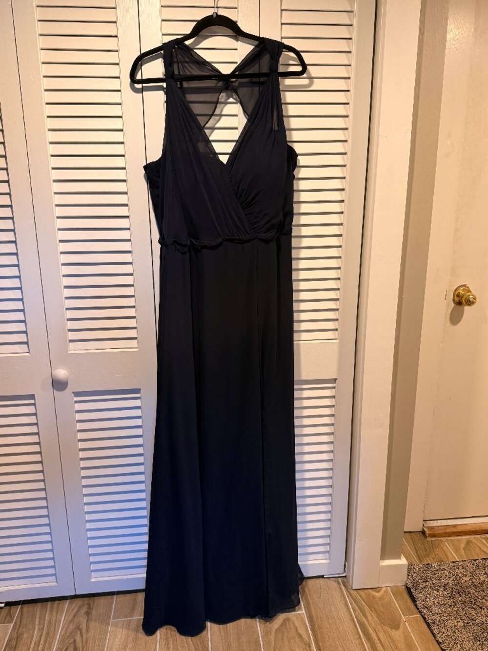 Morilee by Madeline Gardner Navy Blue Chiffon Bridesmaid Gown — USA Size 24